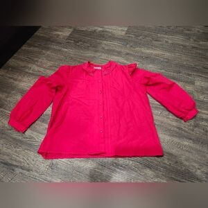 Blvd East Vintage Vibrant Pink Womens Blouse Fits Like XL No Size Tag Union Made